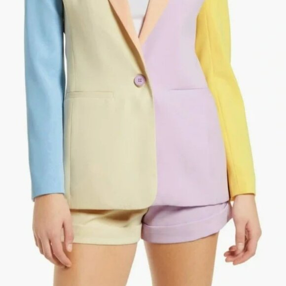 NWT - Endless Rose - Pastel Colorblock Longline Blazer - Size Small - Picture 3 of 12